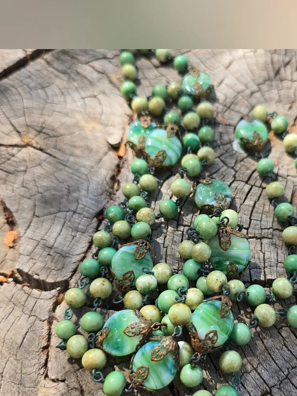 Antique Victorian Glass Bead Necklace
